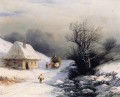 冬の小さなロシアの牛車 1866 ロマンチックなイワン・アイヴァゾフスキー ロシア